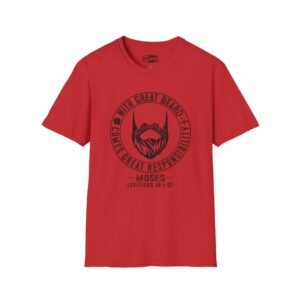 With Great Beard Comes Great Responsibility Men's Biblical Graphic T-shirt
