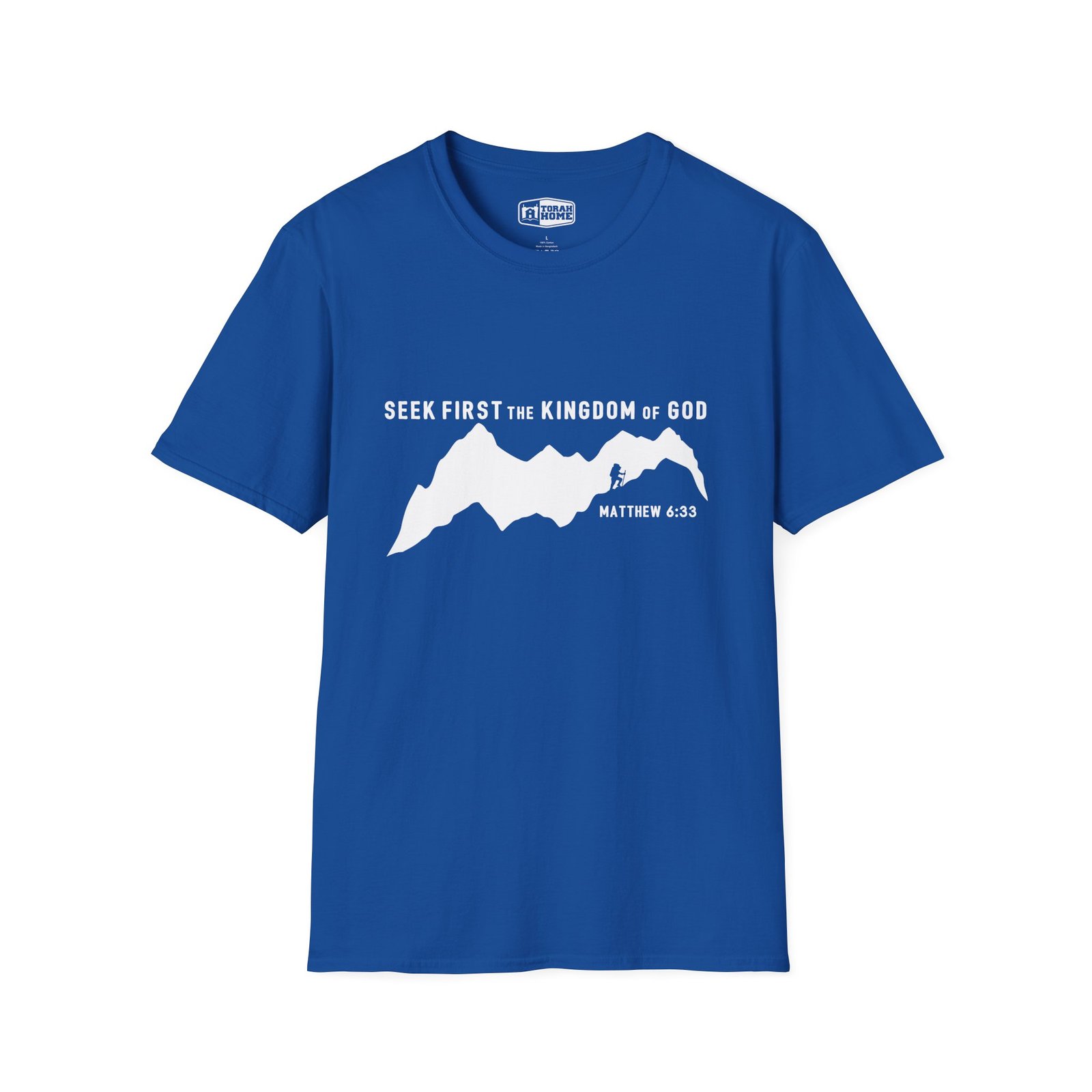 Seek First the Kingdom of God Mountain T-Shirt — Matthew 6:33 Christian Tee