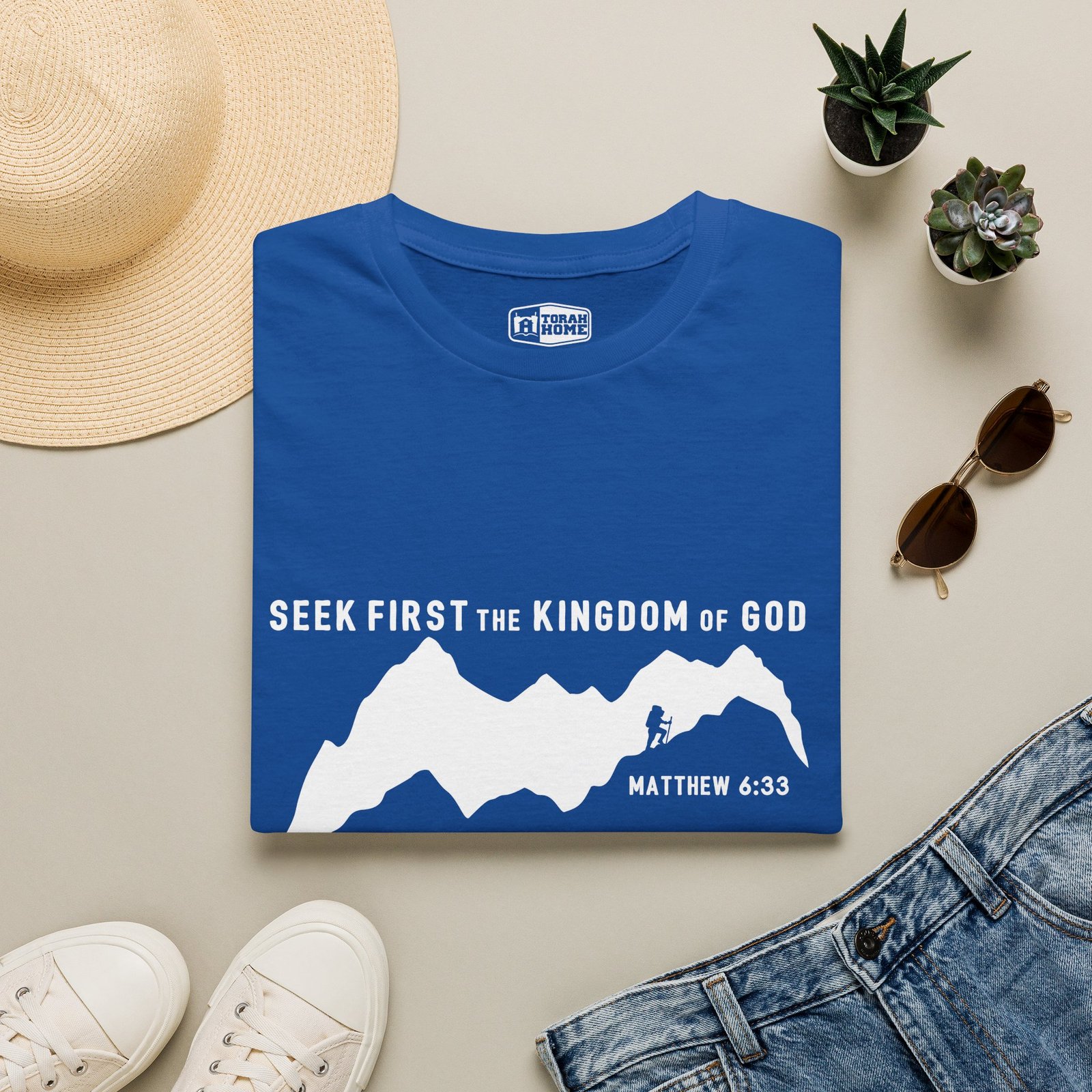 Seek First the Kingdom of God Mountain T-Shirt — Matthew 6:33 Christian Tee - Image 2