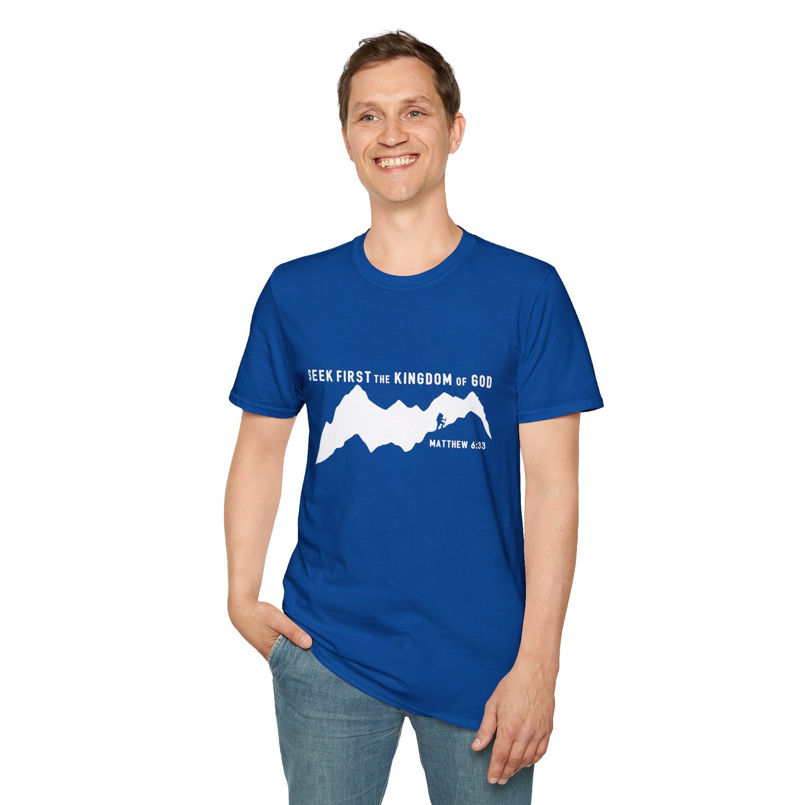 Seek First the Kingdom of God Mountain T-Shirt — Matthew 6:33 Christian Tee - Image 3