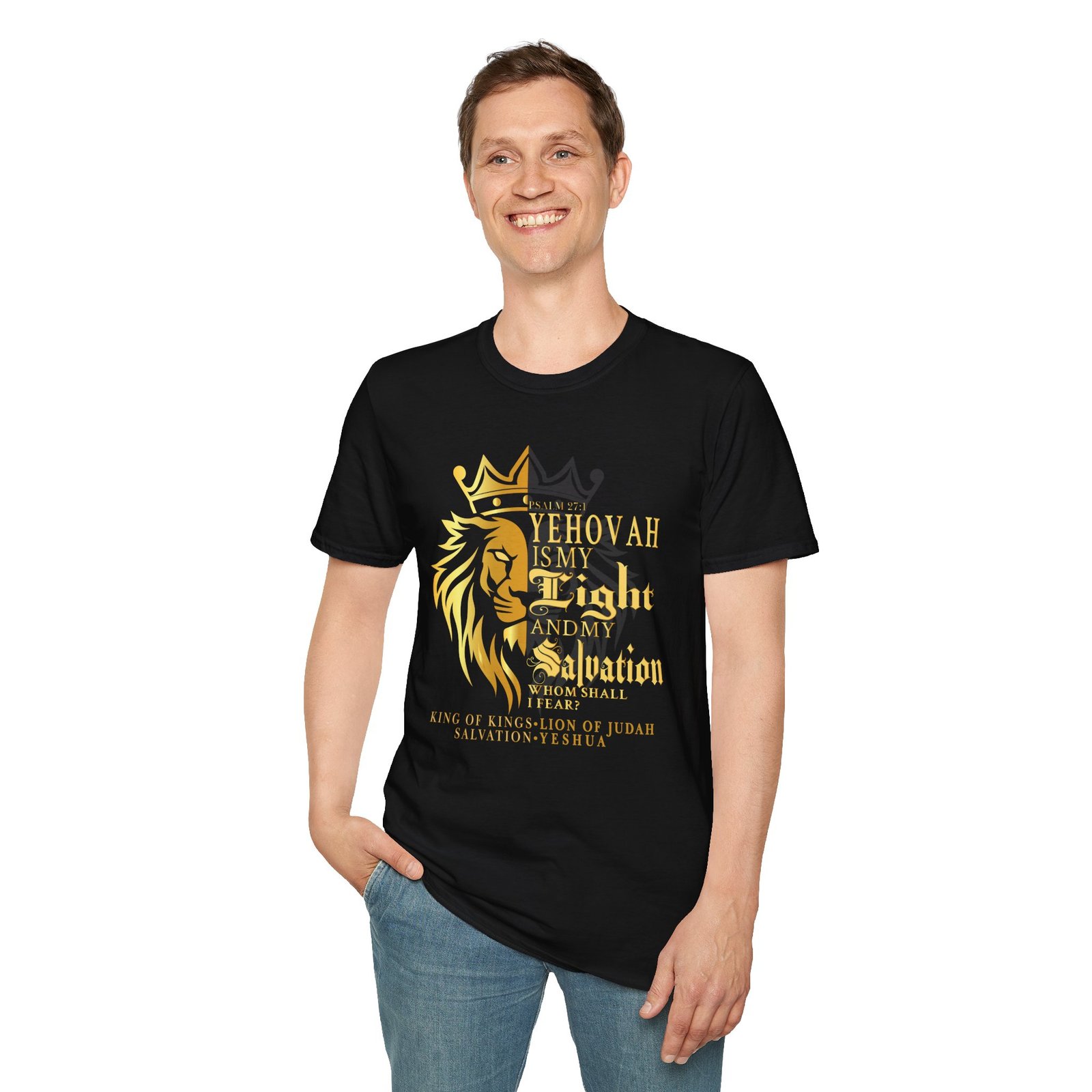 "Yehovah Is My Light and My Salvation" Inspirational Faith Tee - Image 2
