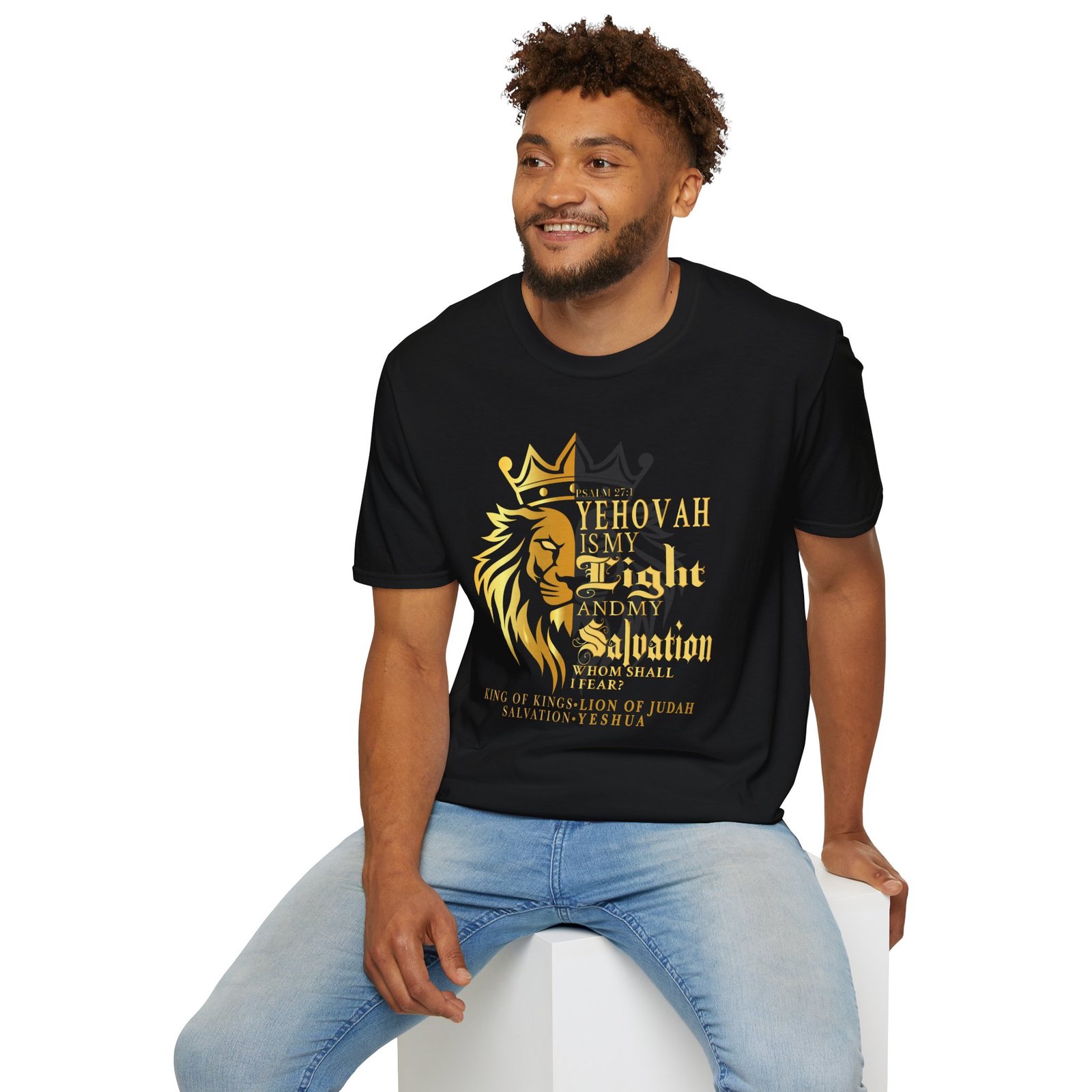 "Yehovah Is My Light and My Salvation" Inspirational Faith Tee - Image 4