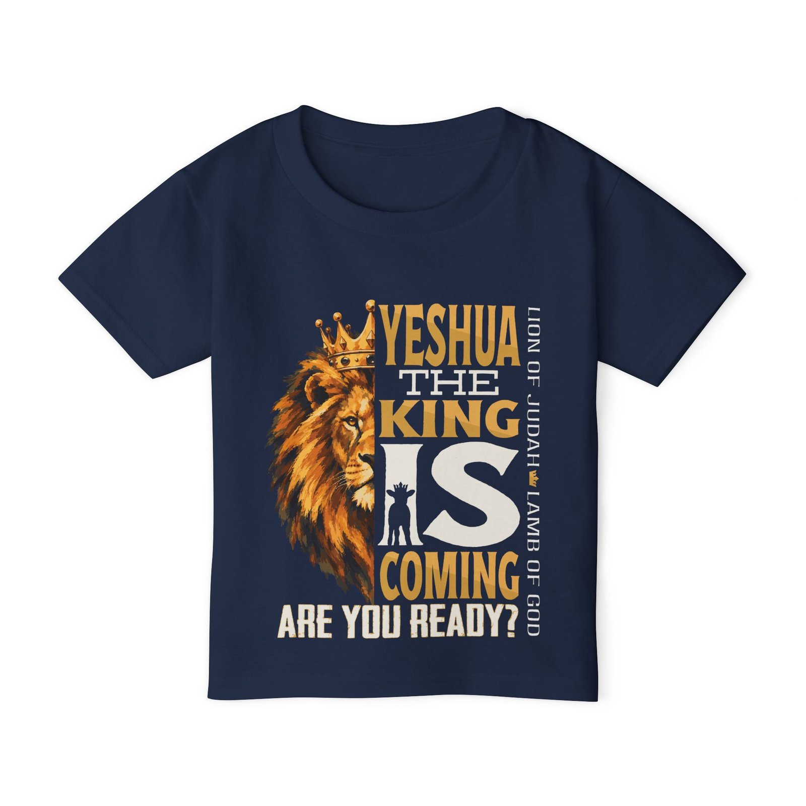 Toddler T‑Shirt — “Yeshua The King Is Coming” Biblical Lion Faith Tee