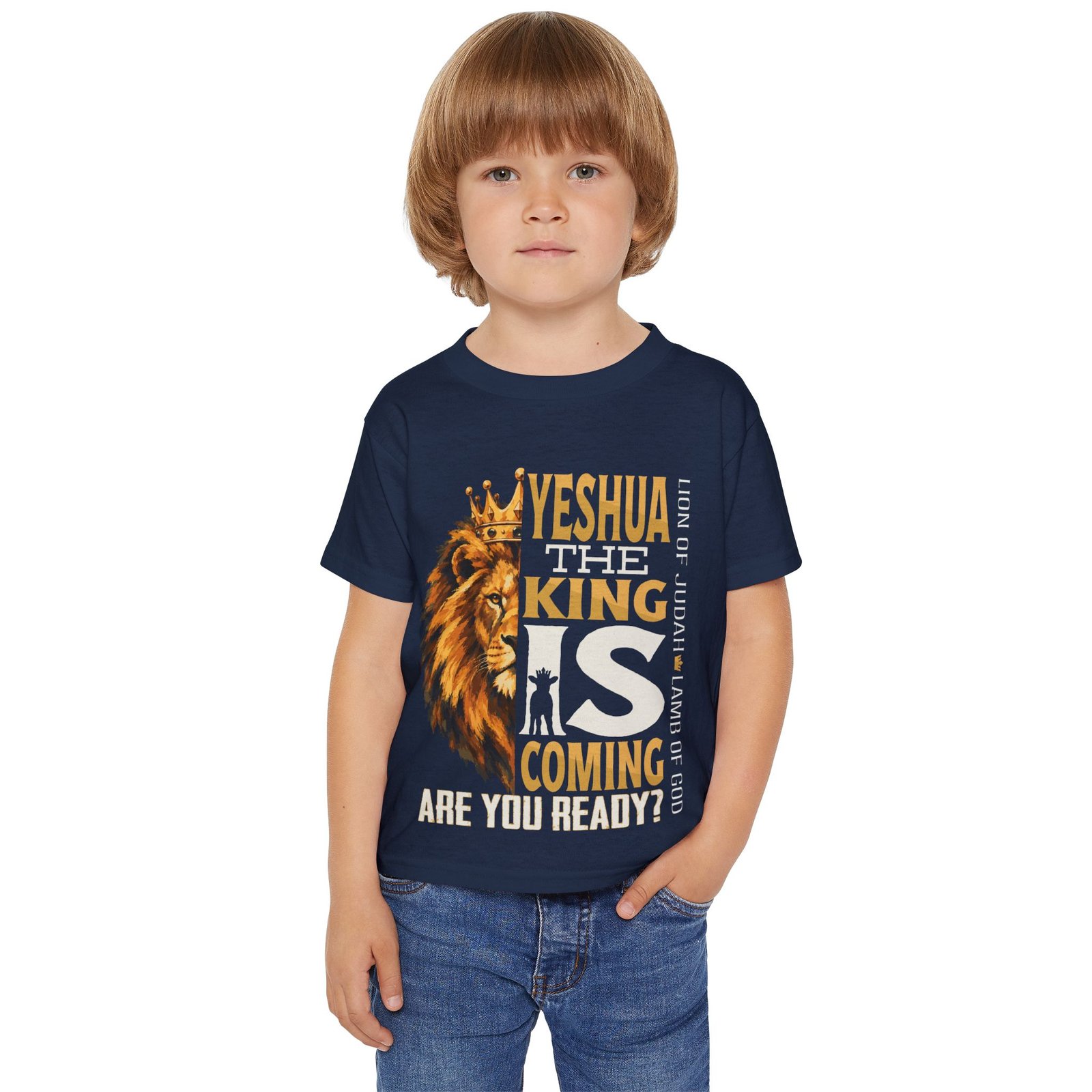 Toddler T‑Shirt — “Yeshua The King Is Coming” Biblical Lion Faith Tee - Image 3