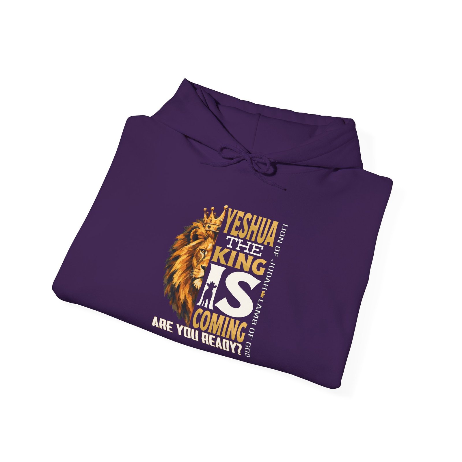 Adult Yeshua The King Hoodie — "Yeshua, The King Is Coming" Biblical Lion Faith Evangelistic Pullover - Image 5