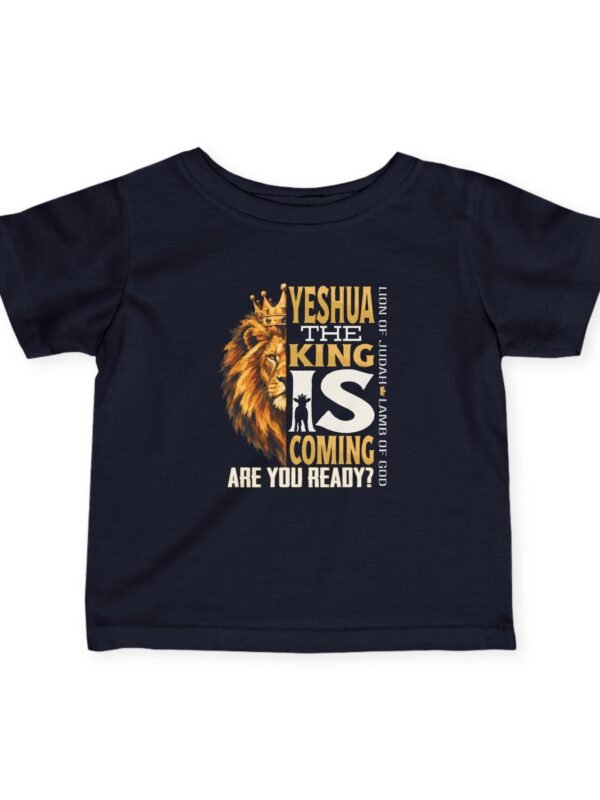 Infant Tee — "Yeshua, The King Is Coming"  Biblical Lion Faith Tee