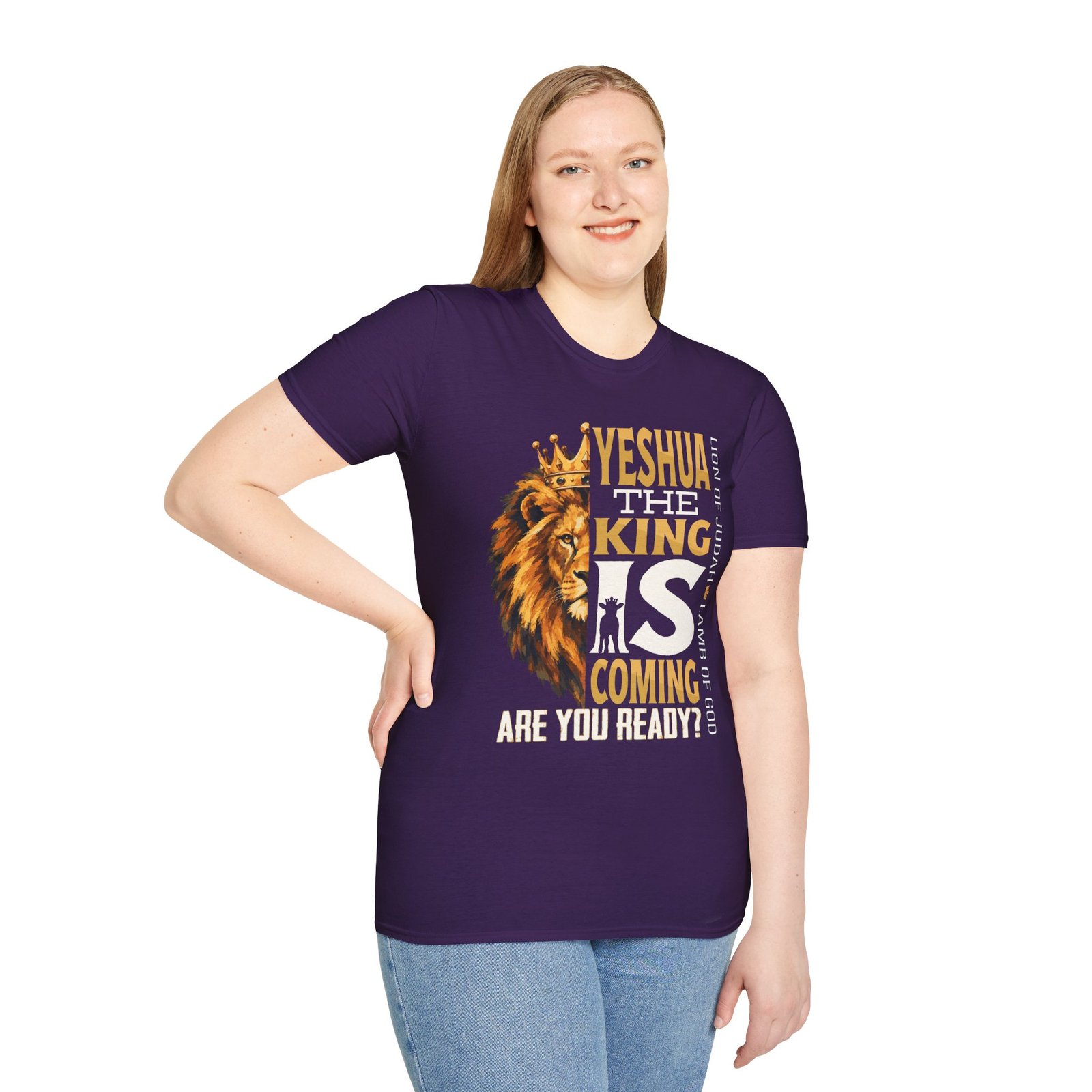 Adult Yeshua the King Tee — "Yeshua, The King Is Coming" Biblical Lion Faith Evangelistic Tee - Image 6