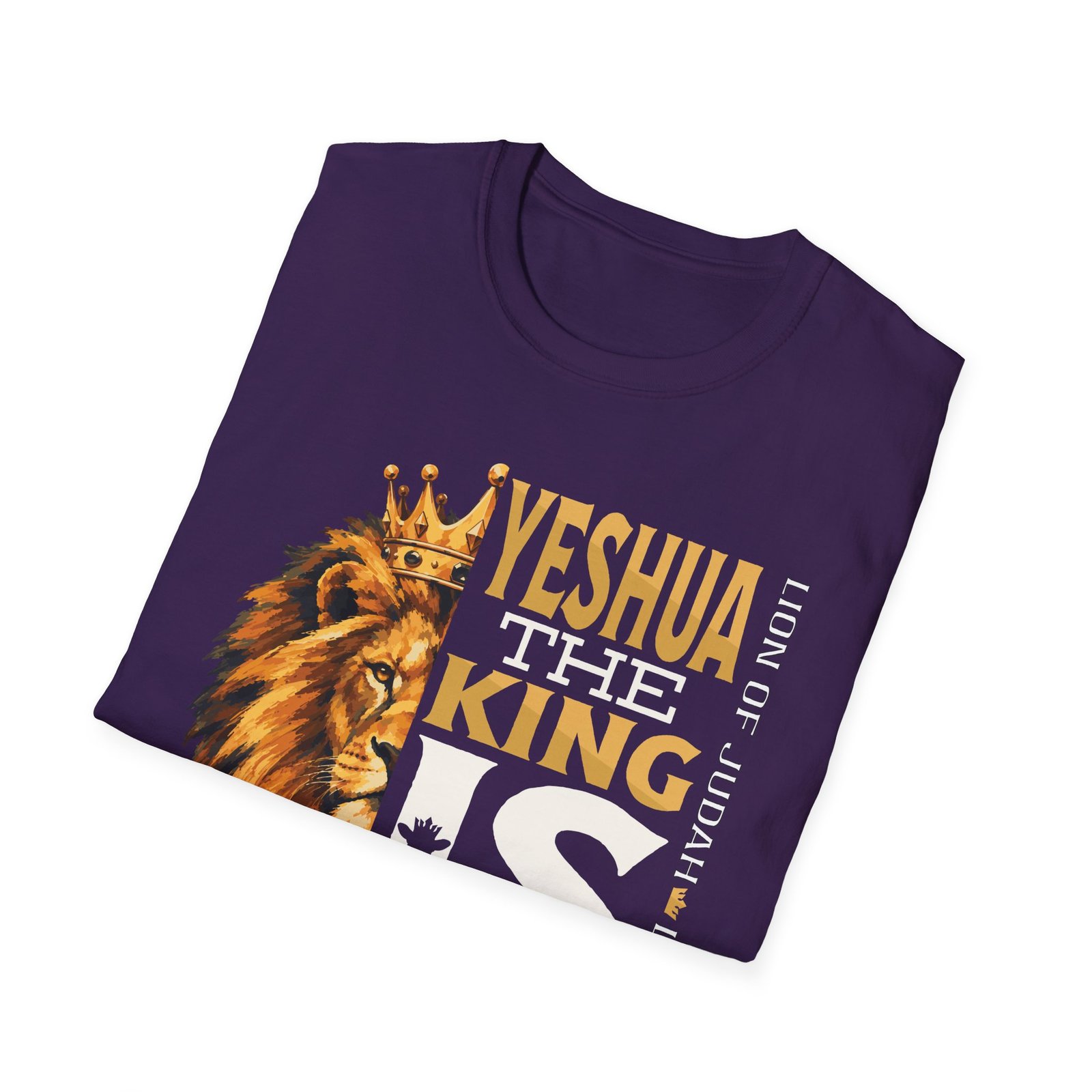 Adult Yeshua the King Tee — "Yeshua, The King Is Coming" Biblical Lion Faith Evangelistic Tee - Image 4