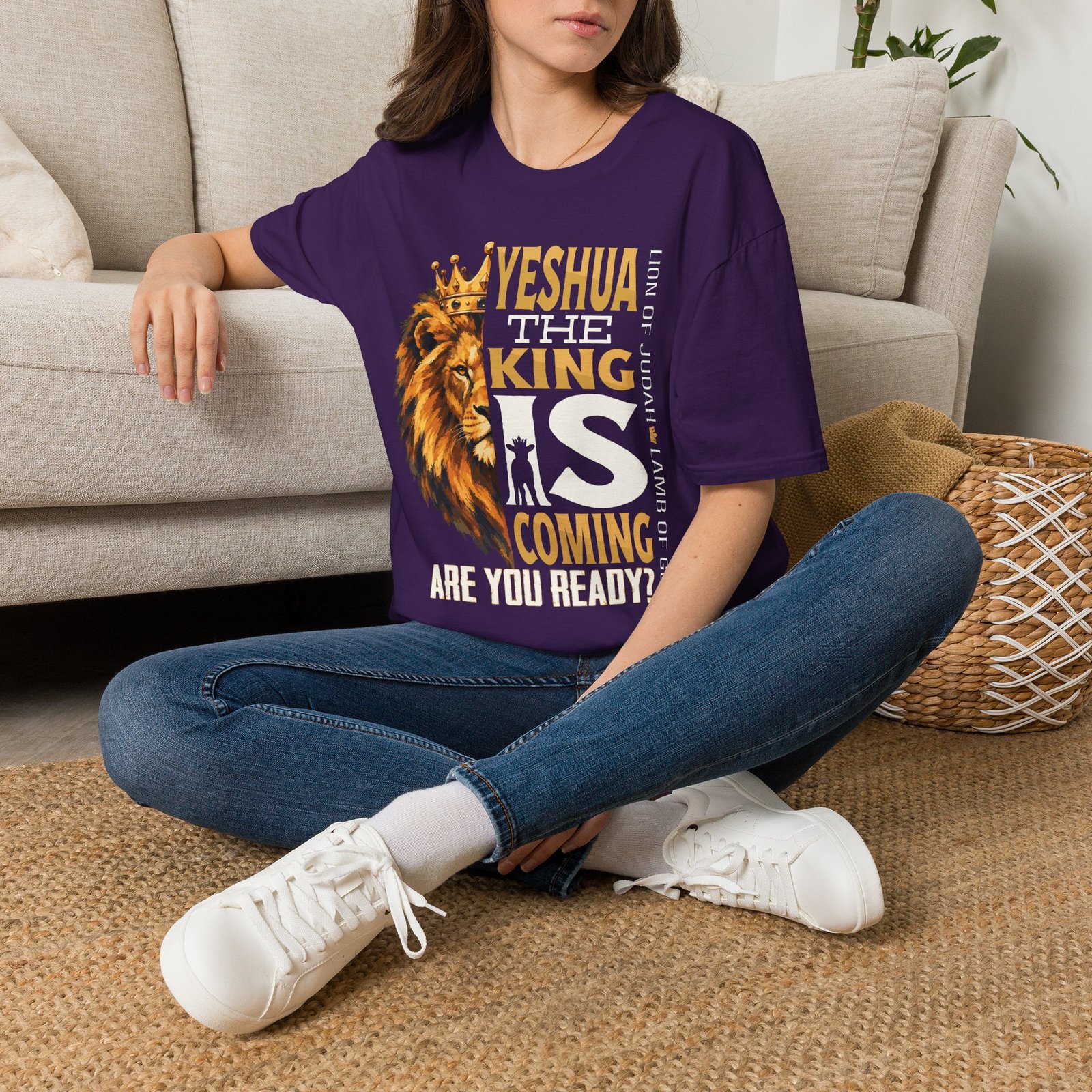 Adult Yeshua the King Tee — "Yeshua, The King Is Coming" Biblical Lion Faith Evangelistic Tee - Image 5