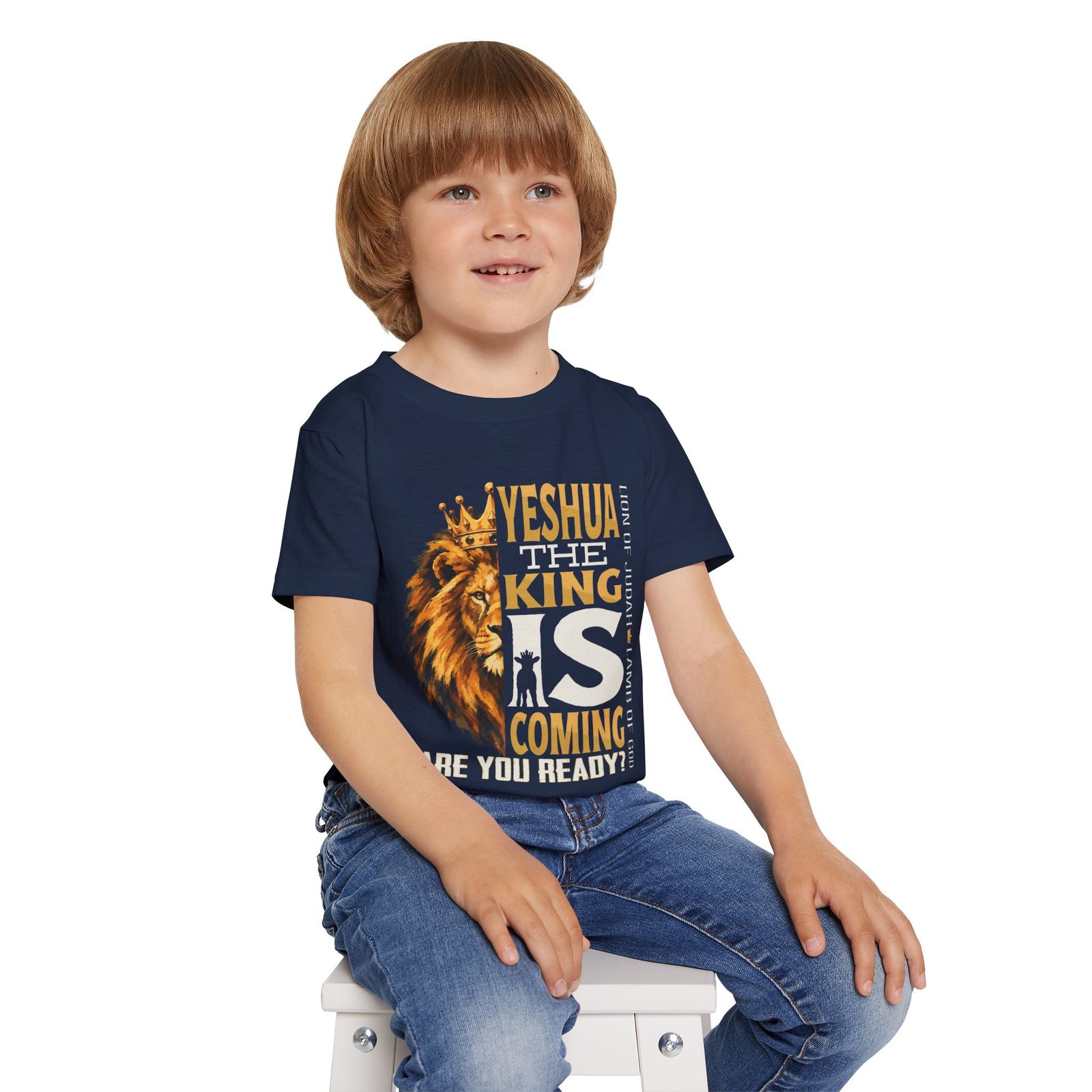 Toddler T‑Shirt — “Yeshua The King Is Coming” Biblical Lion Faith Tee - Image 4