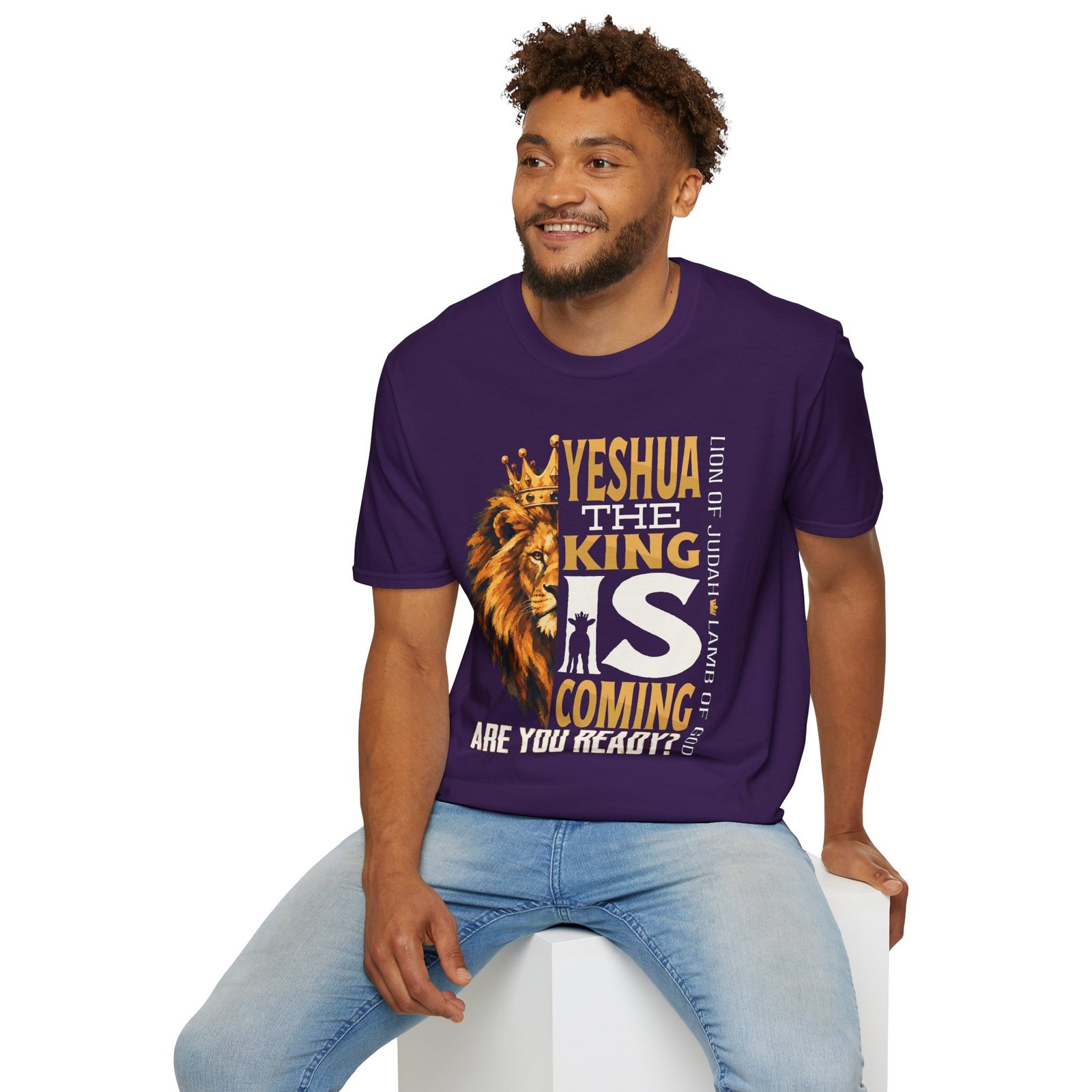Adult Yeshua the King Tee — "Yeshua, The King Is Coming" Biblical Lion Faith Evangelistic Tee - Image 8